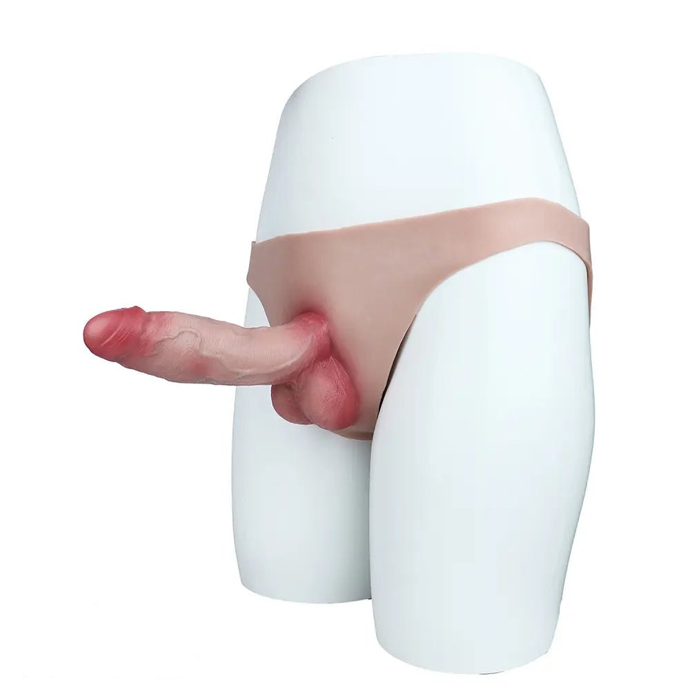 Flesh silicone panty harness with attached dildo, photo 4