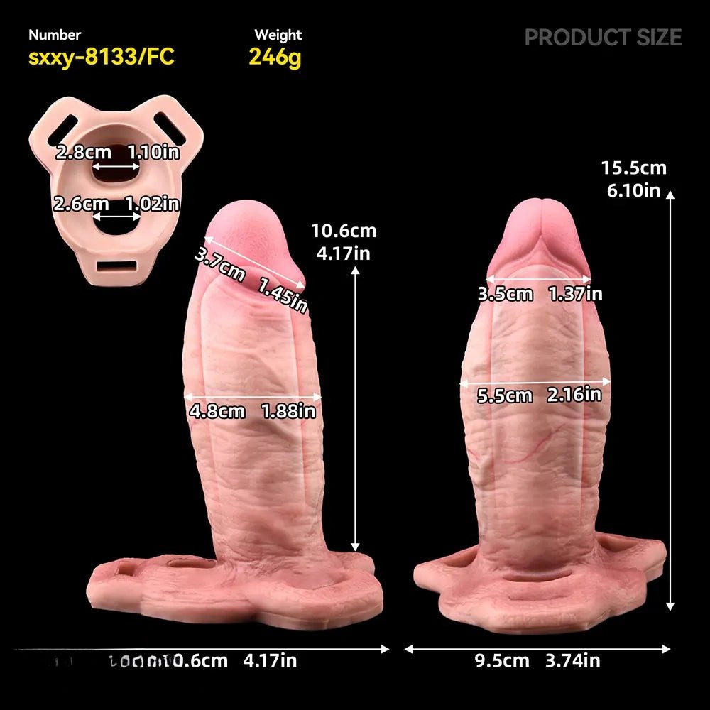 Flesh-tone silicone penis sleeve, photo 7