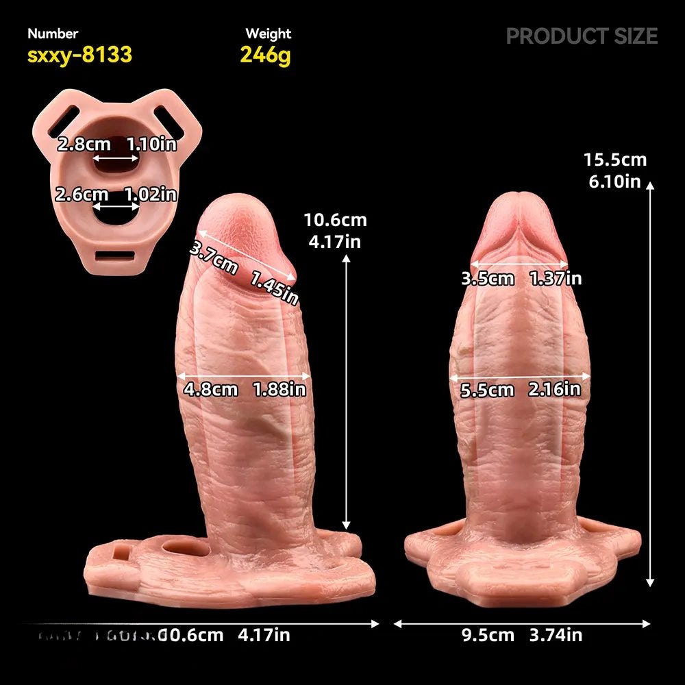 Flesh-tone silicone penis sleeve, photo 8