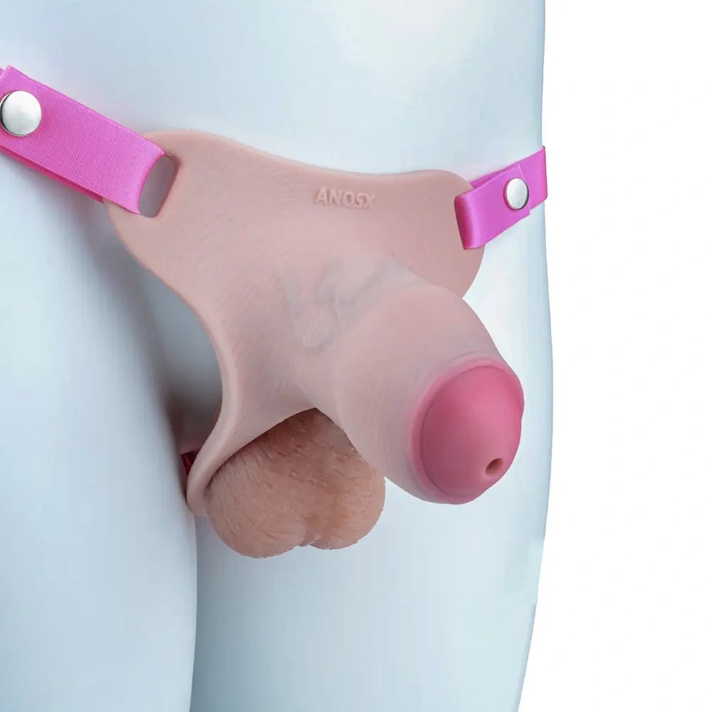 Flesh silicone penis sleeve with ring, photo 11