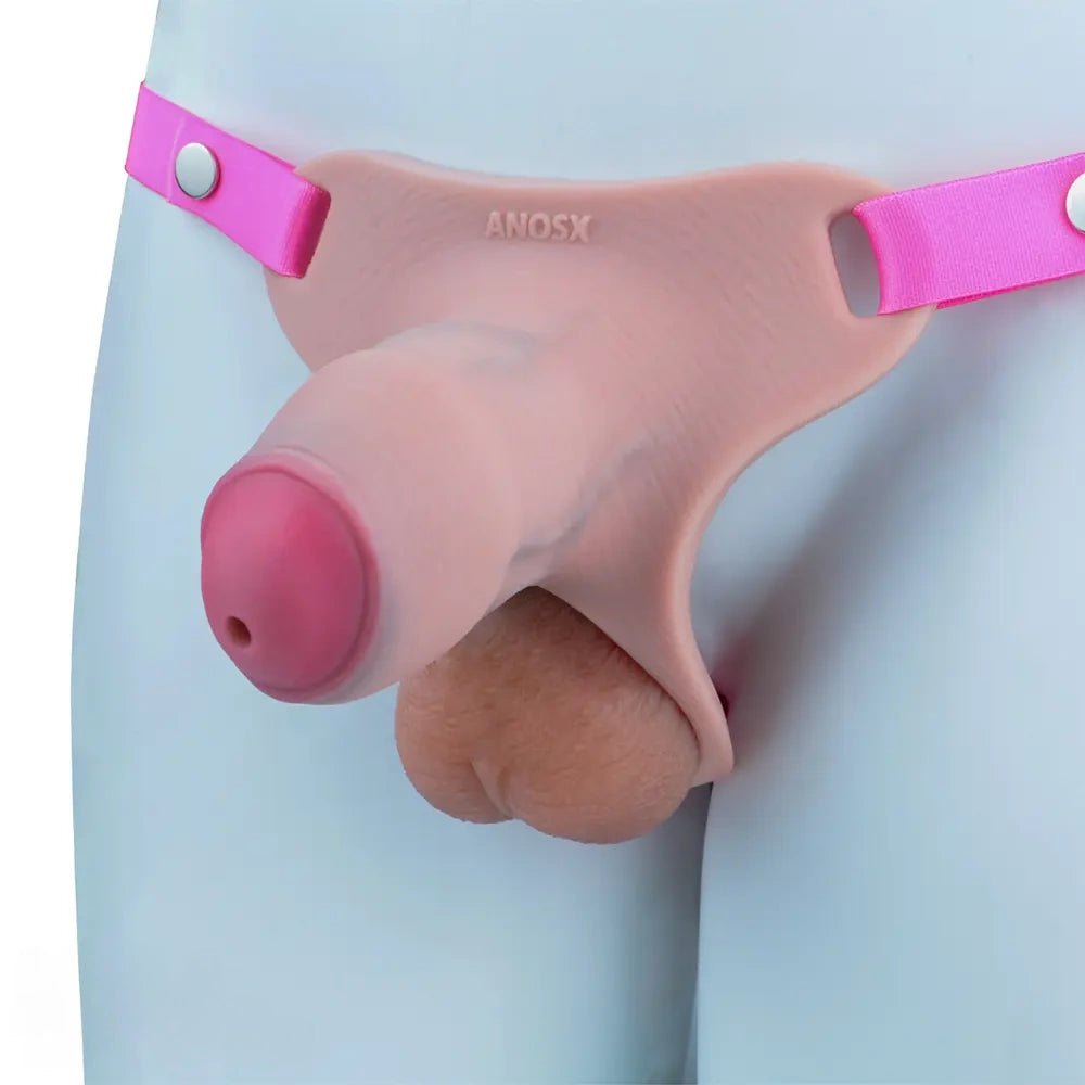 Flesh silicone penis sleeve with ring, photo 14