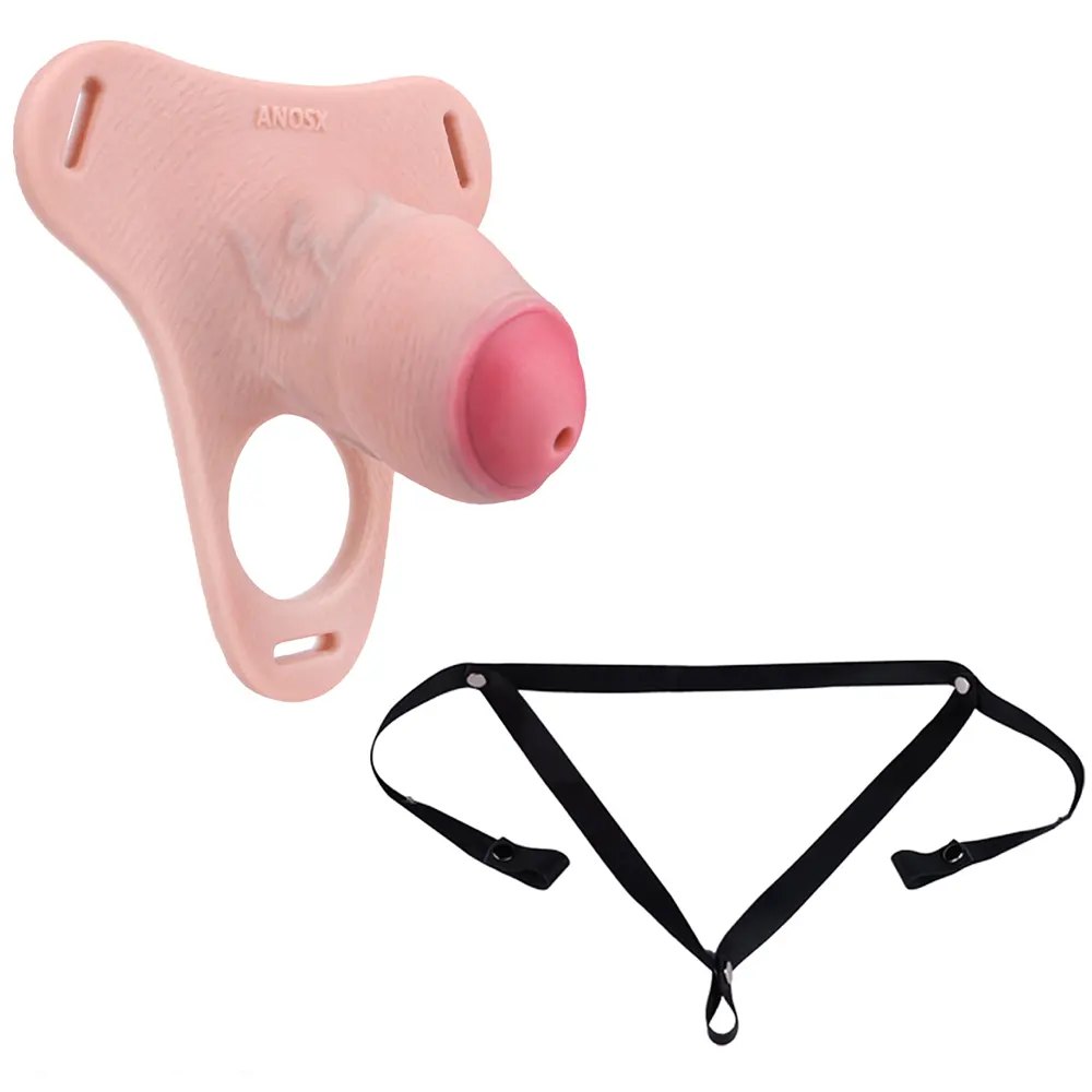 Flesh silicone penis sleeve with ring, photo 18