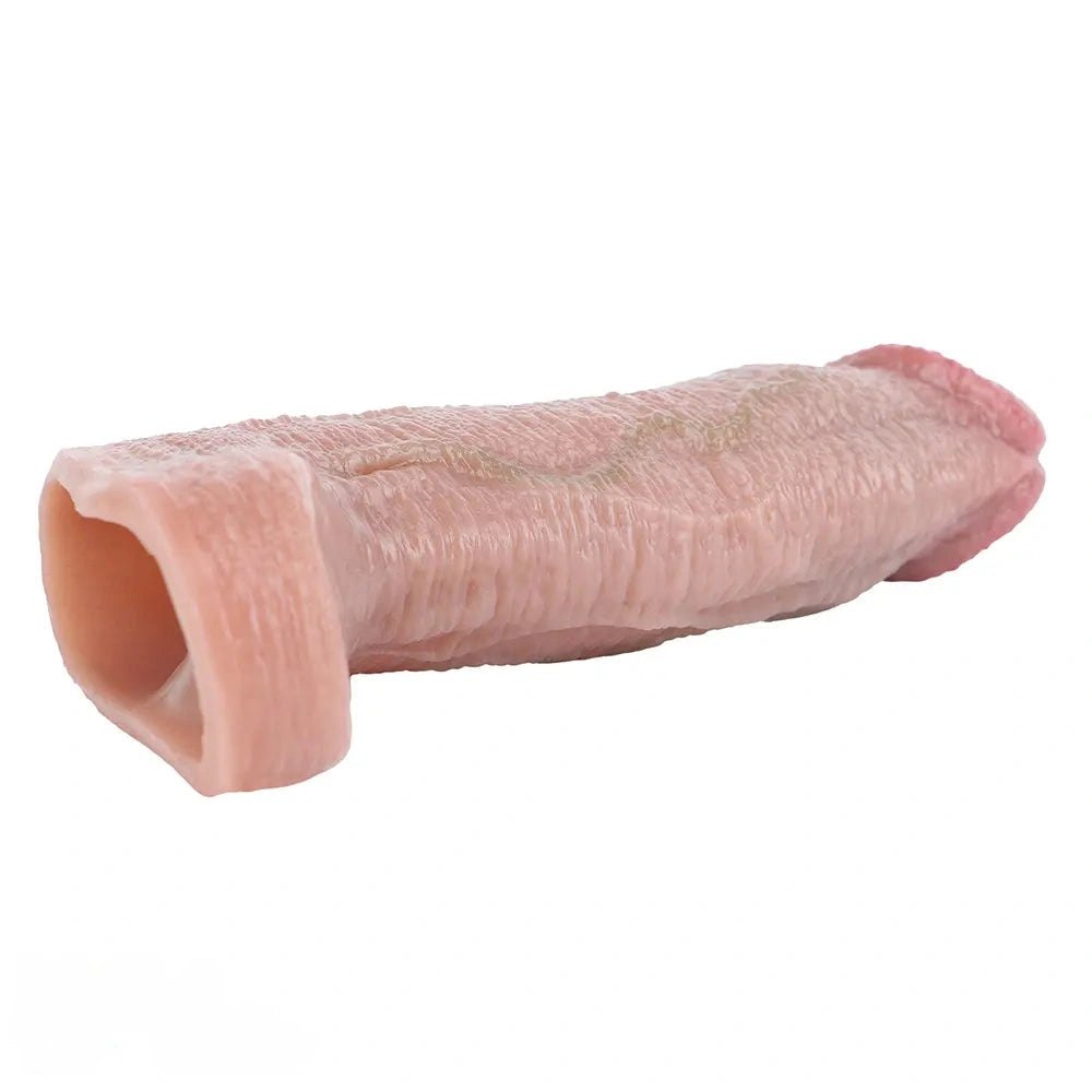 Flesh tone silicone penis extender sleeve, photo 13