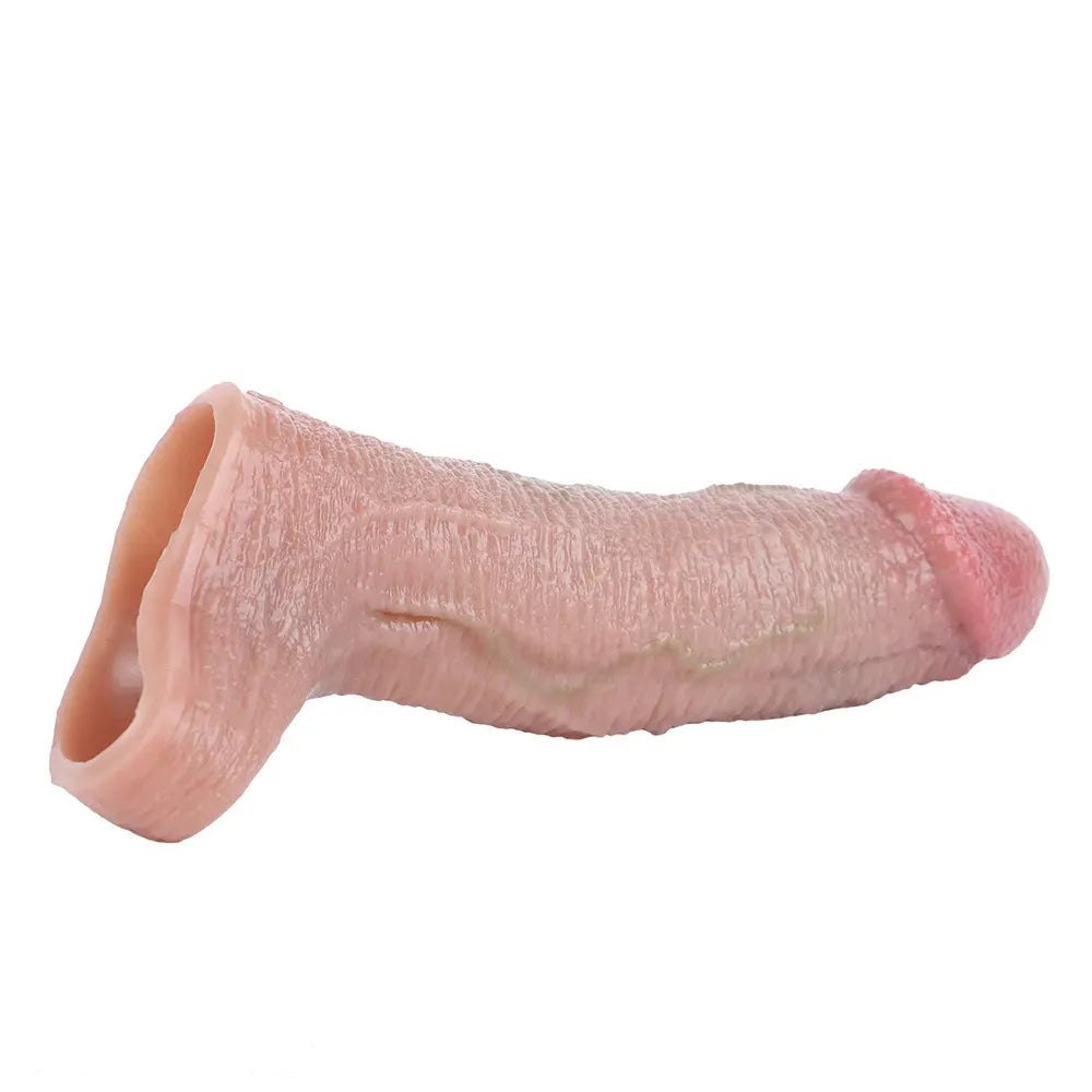 Flesh tone silicone penis extender sleeve, photo 9
