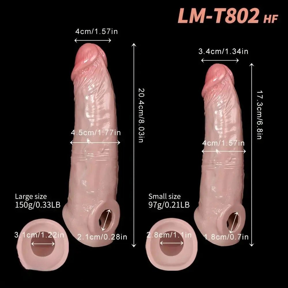 Flesh-toned silicone penis extension sleeve, photo 7