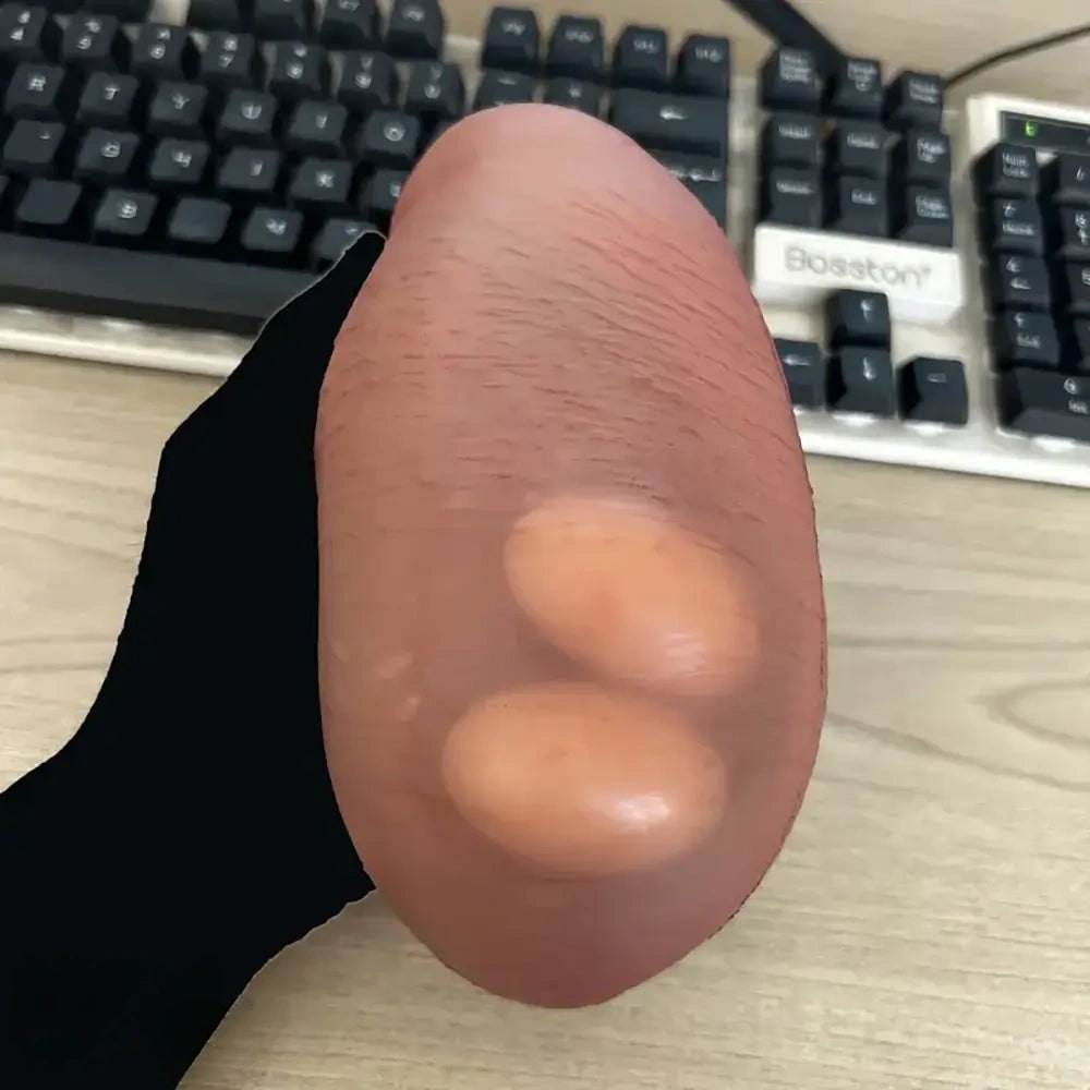 Brown silicone scrotum ball toy, photo 7
