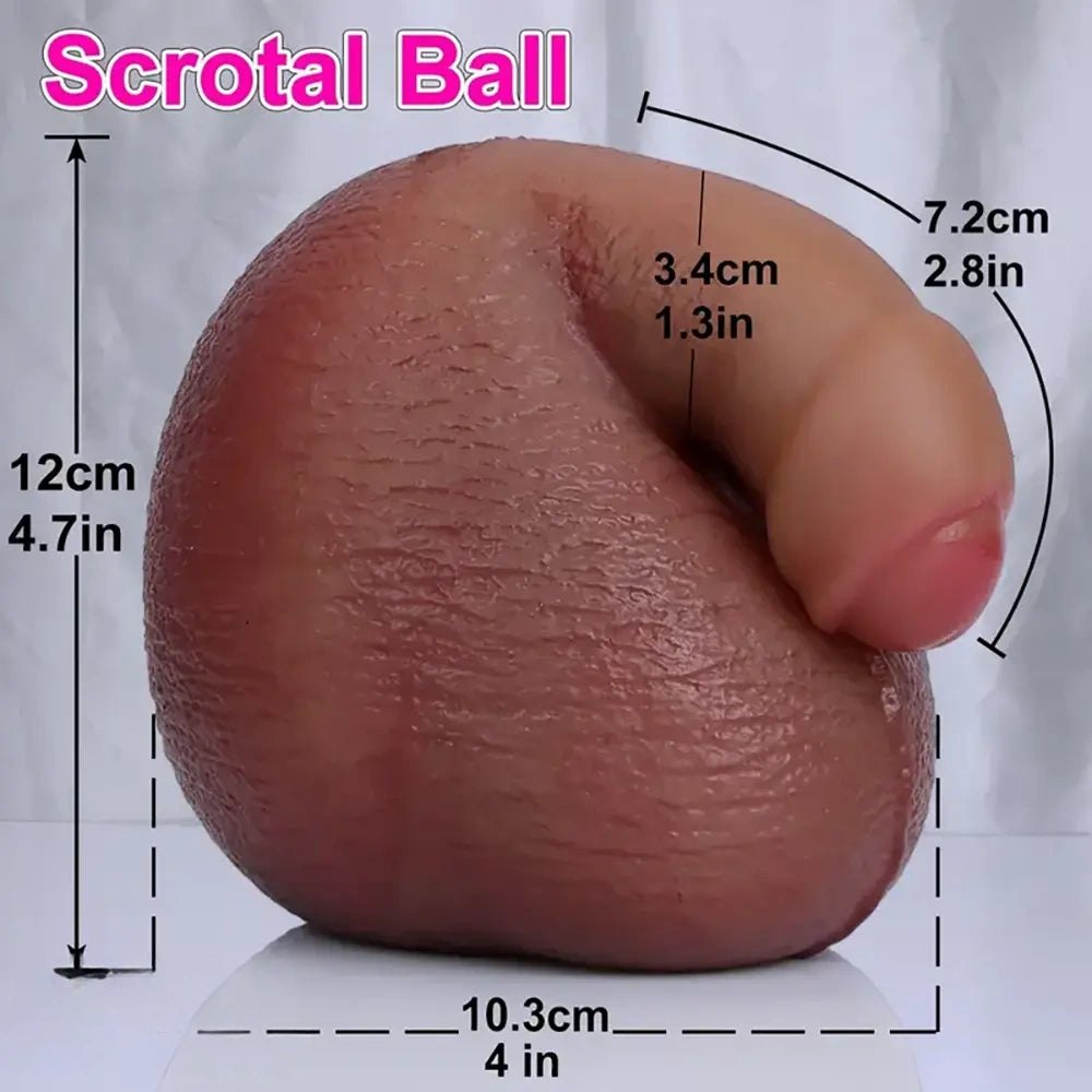 Brown silicone scrotum ball toy, photo 8