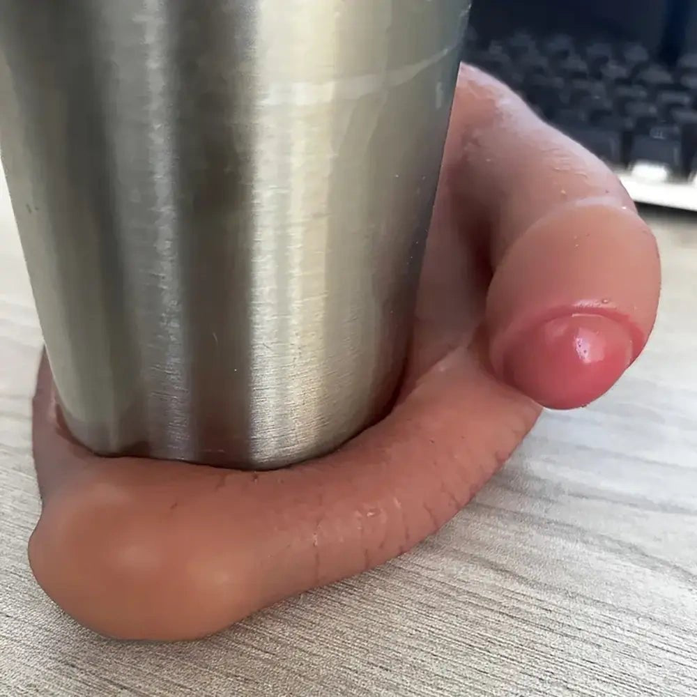 Brown silicone scrotum ball toy, photo 9
