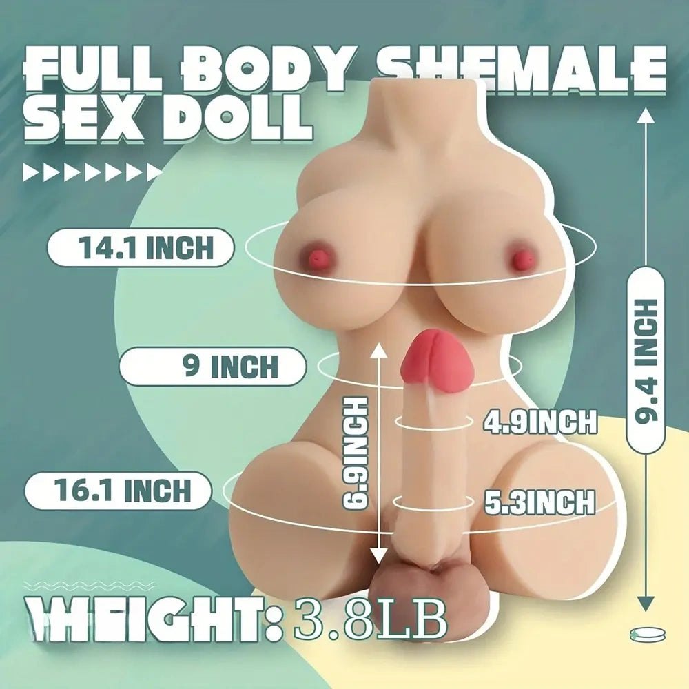 Flesh silicone sex doll torso with penis, photo 7