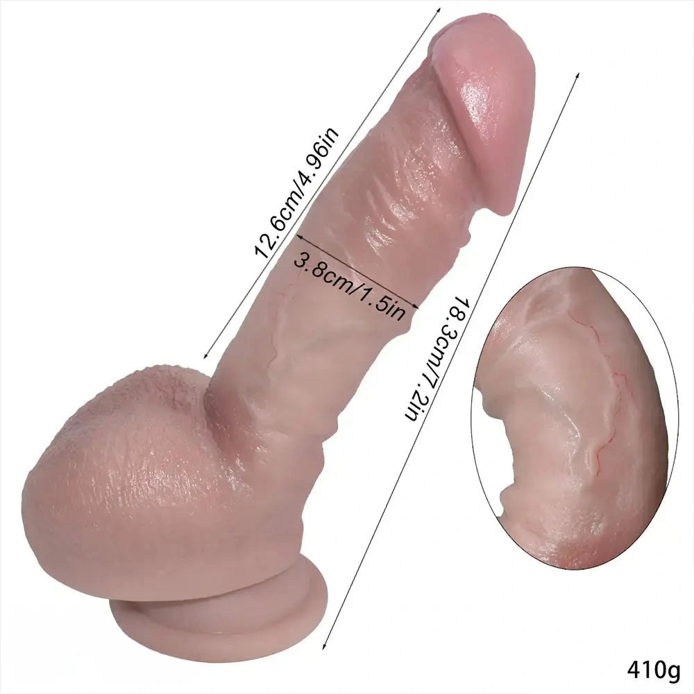 Flesh-tone silicone realistic dildo, photo 3