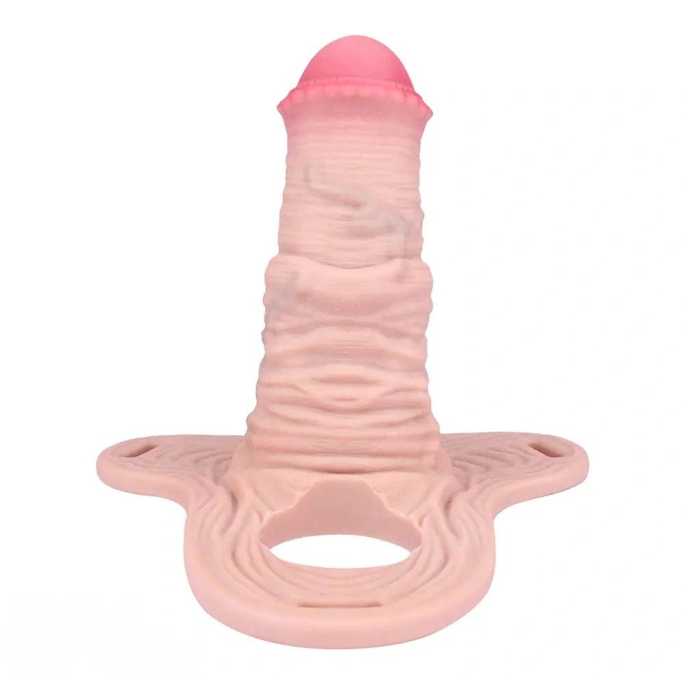 Silicone strap-on dildo sleeve with belt set, photo 16