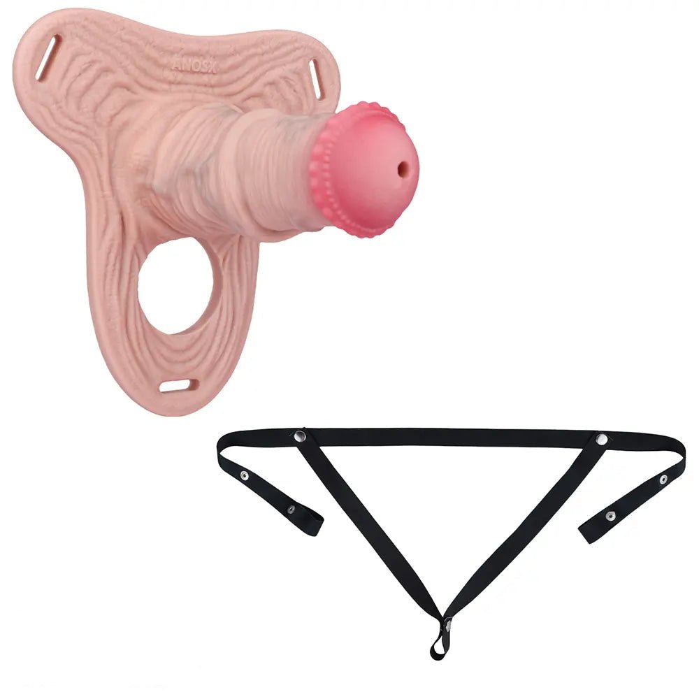 Silicone strap-on dildo sleeve with belt set, photo 18