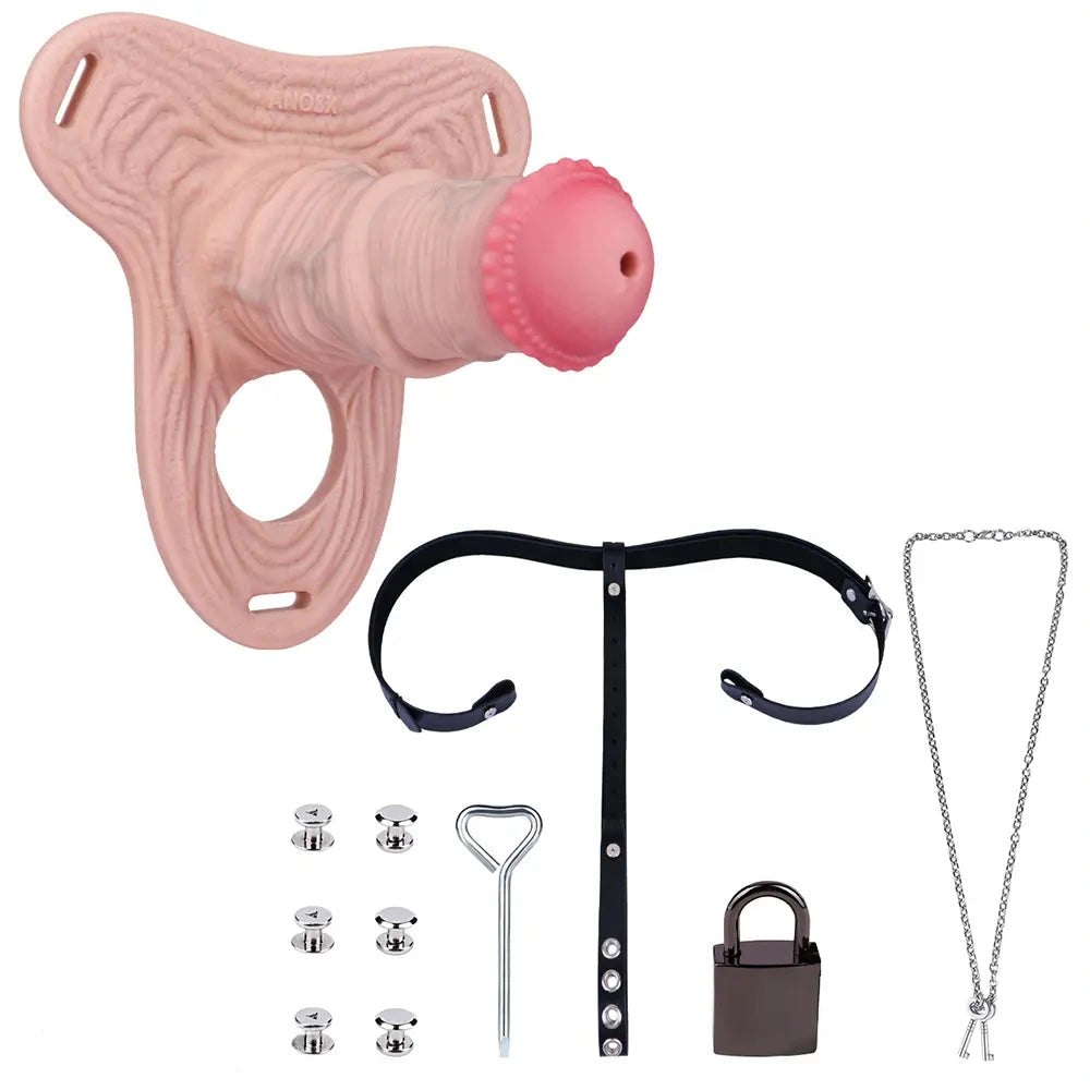 Silicone strap-on dildo sleeve with belt set, photo 19