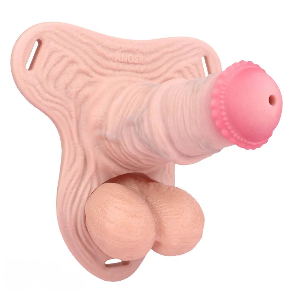 Silicone strap-on dildo sleeve with belt set, photo 3
