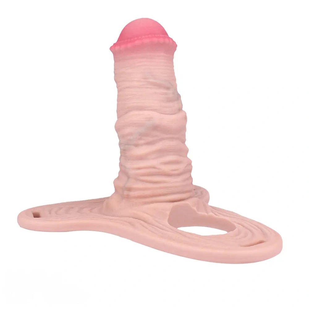 Silicone strap-on dildo sleeve with belt set, photo 4