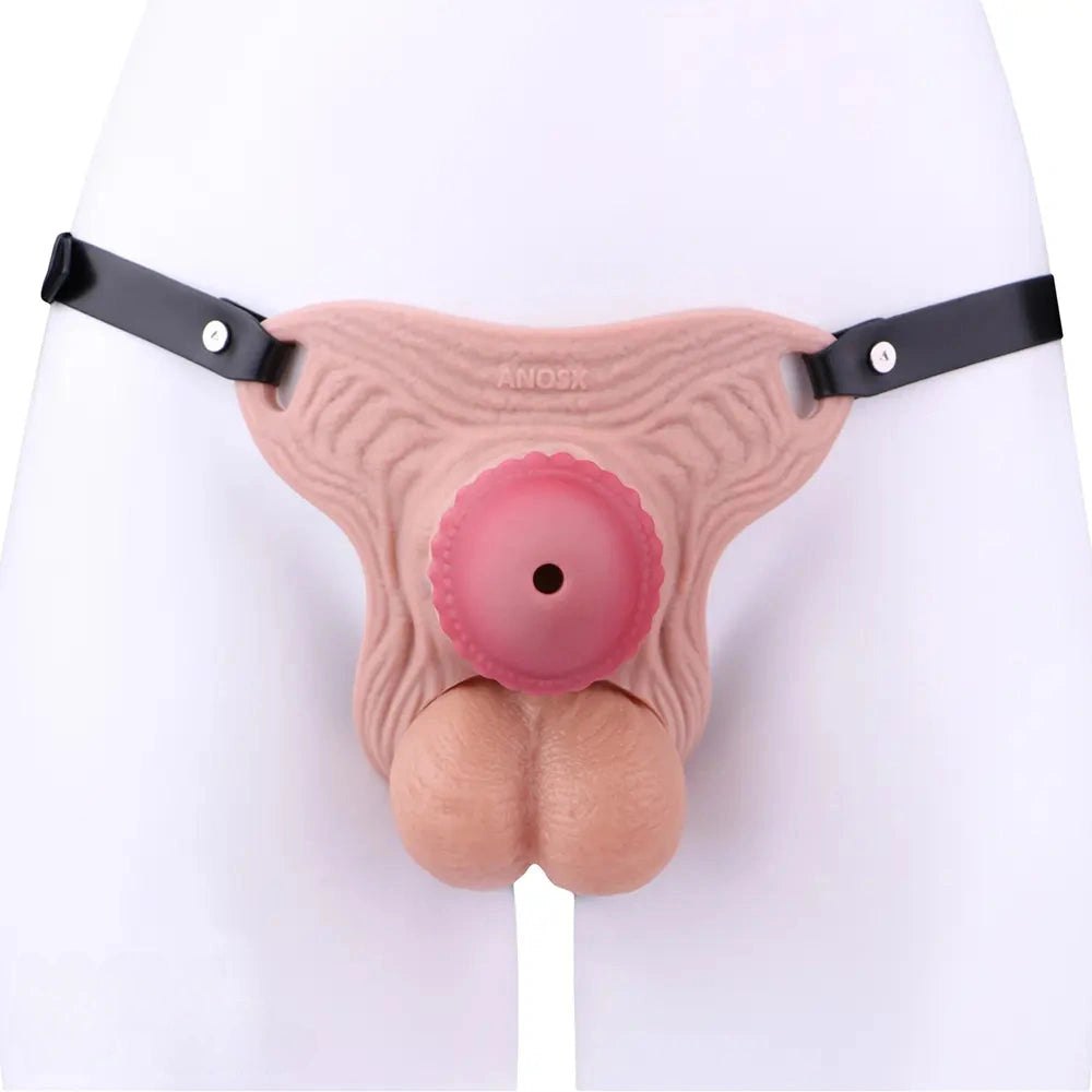 Silicone strap-on dildo sleeve with belt set, photo 7