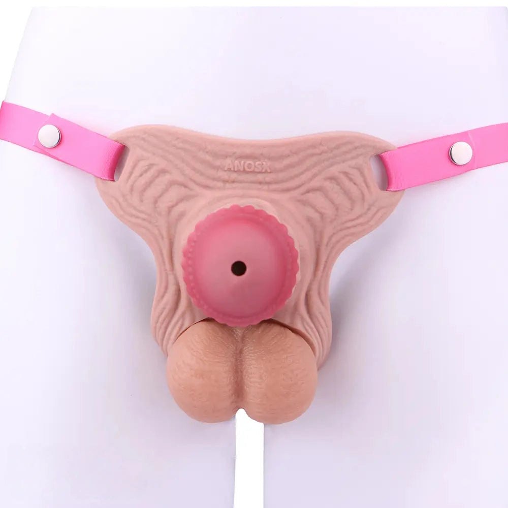 Silicone strap-on dildo sleeve with belt set, photo 8