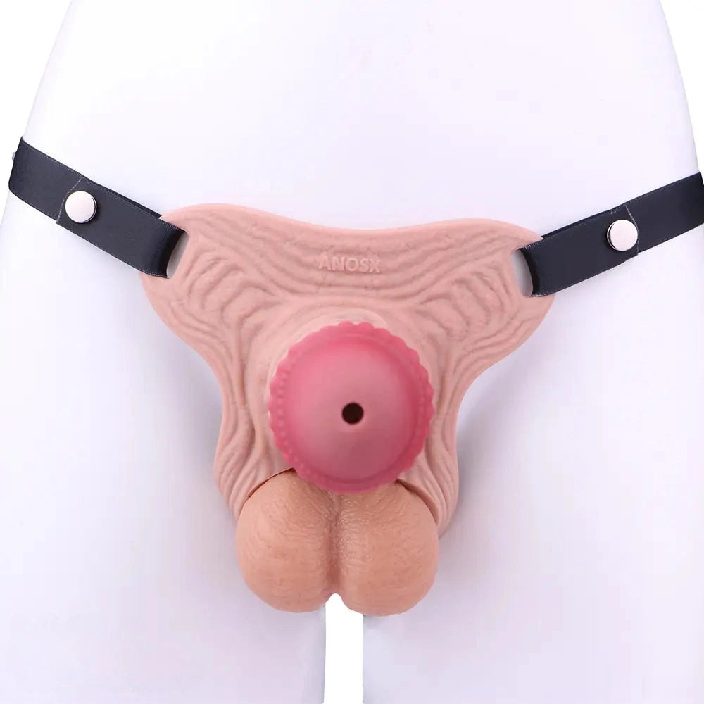 Silicone strap-on dildo sleeve with belt set, photo 9