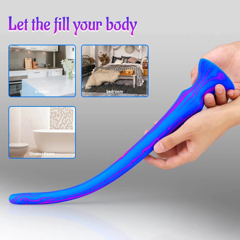 Slim tapered silicone suction cup dildo, photo 6