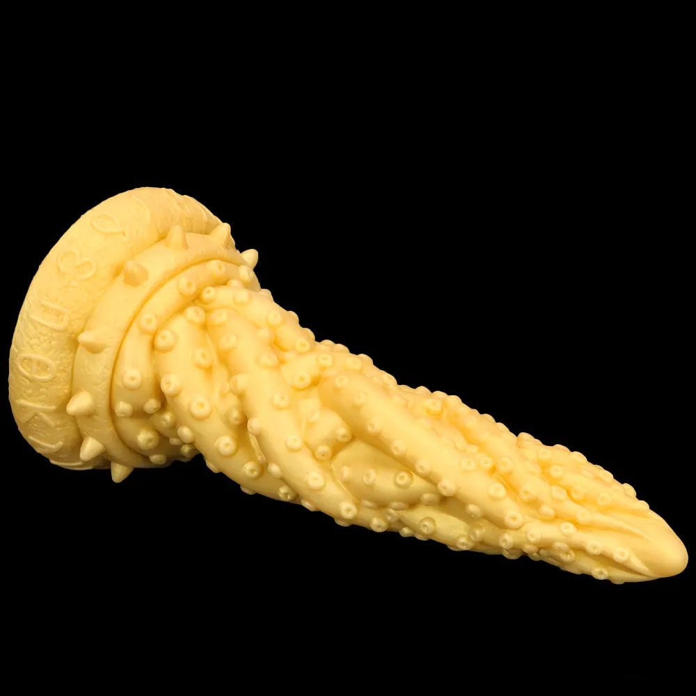 Gold spiked cone fantasy dildo, photo 8