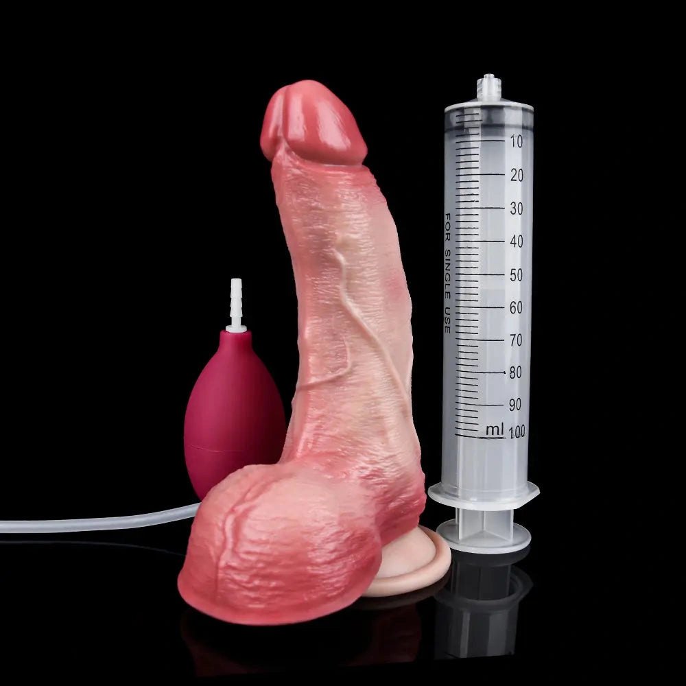 Flesh silicone squirting dildo, photo 1