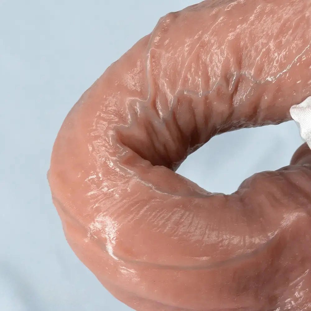 Flesh-tone silicone strap-on dildo, photo 12