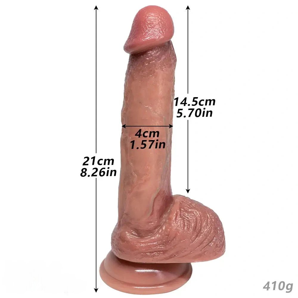 Flesh-tone silicone strap-on dildo, photo 17