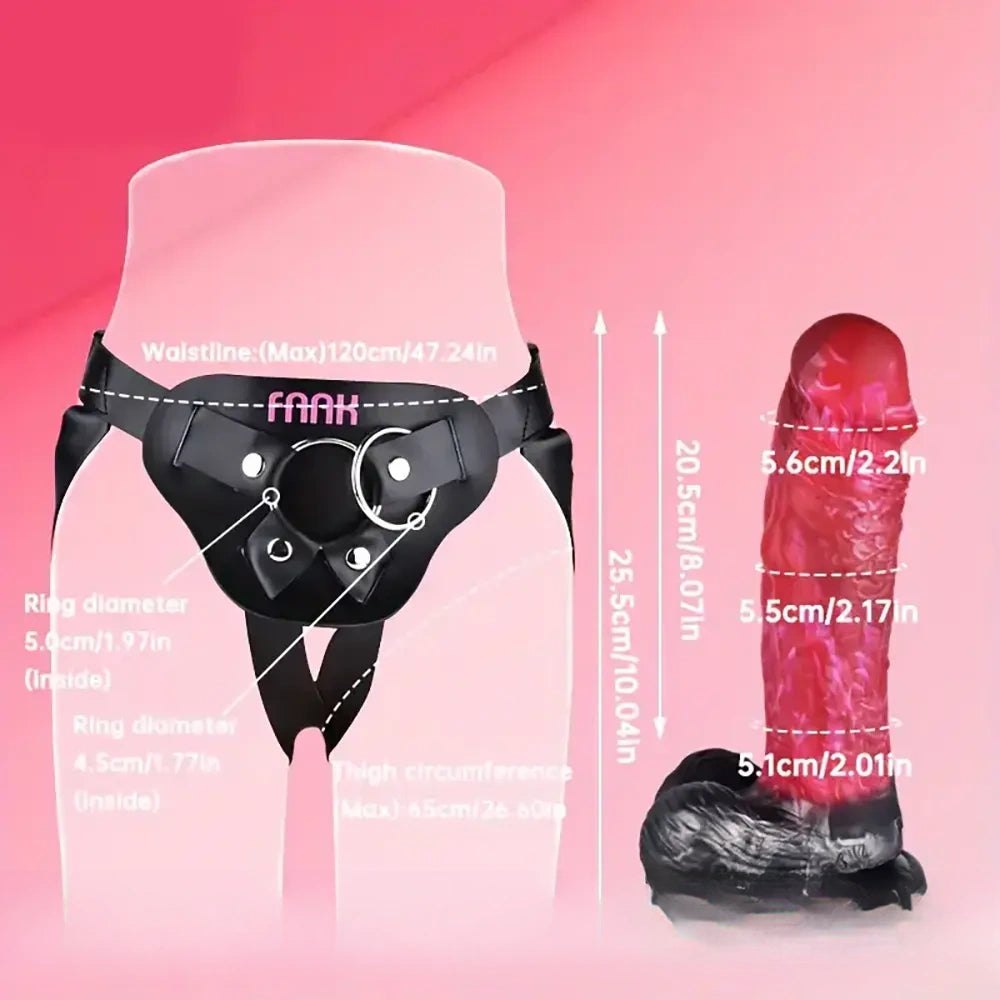 Silicone strap-on dildo with adjustable harness, photo 2