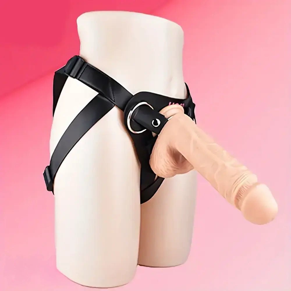 Silicone strap-on dildo with adjustable harness, photo 3
