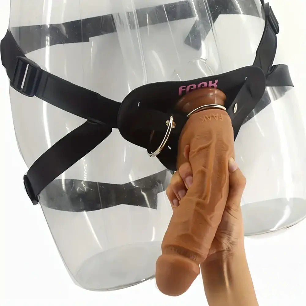 Flesh tone silicone strap-on harness dildo, photo 2
