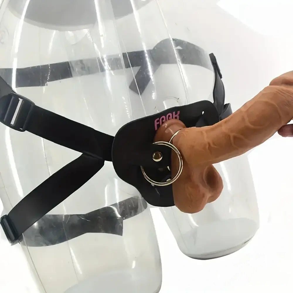 Flesh tone silicone strap-on harness dildo, photo 8