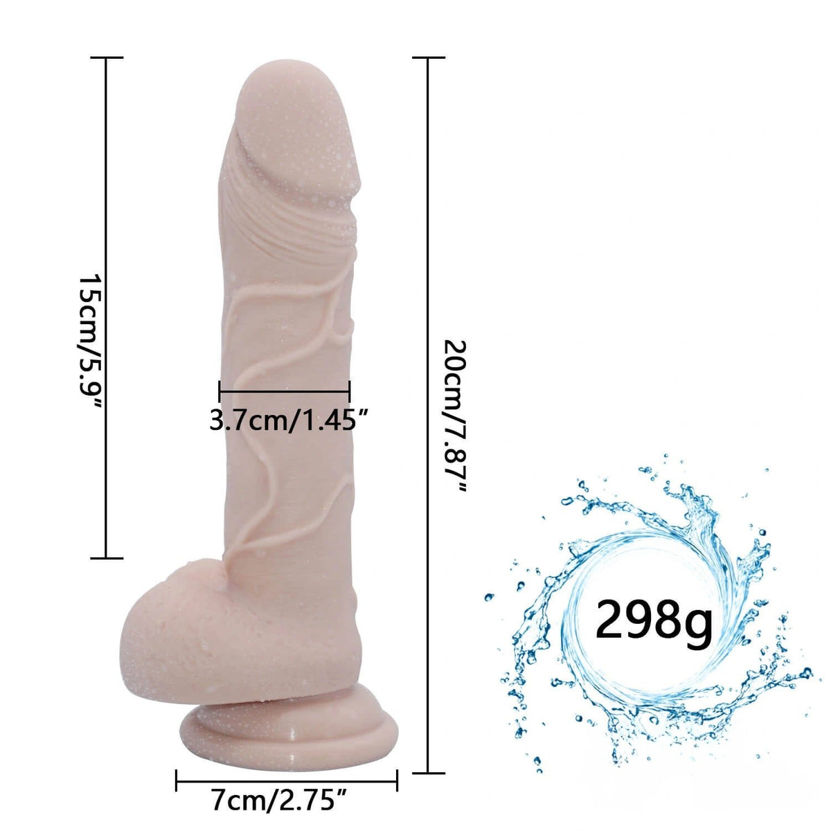 Flesh-tone silicone suction cup dildo, photo 3