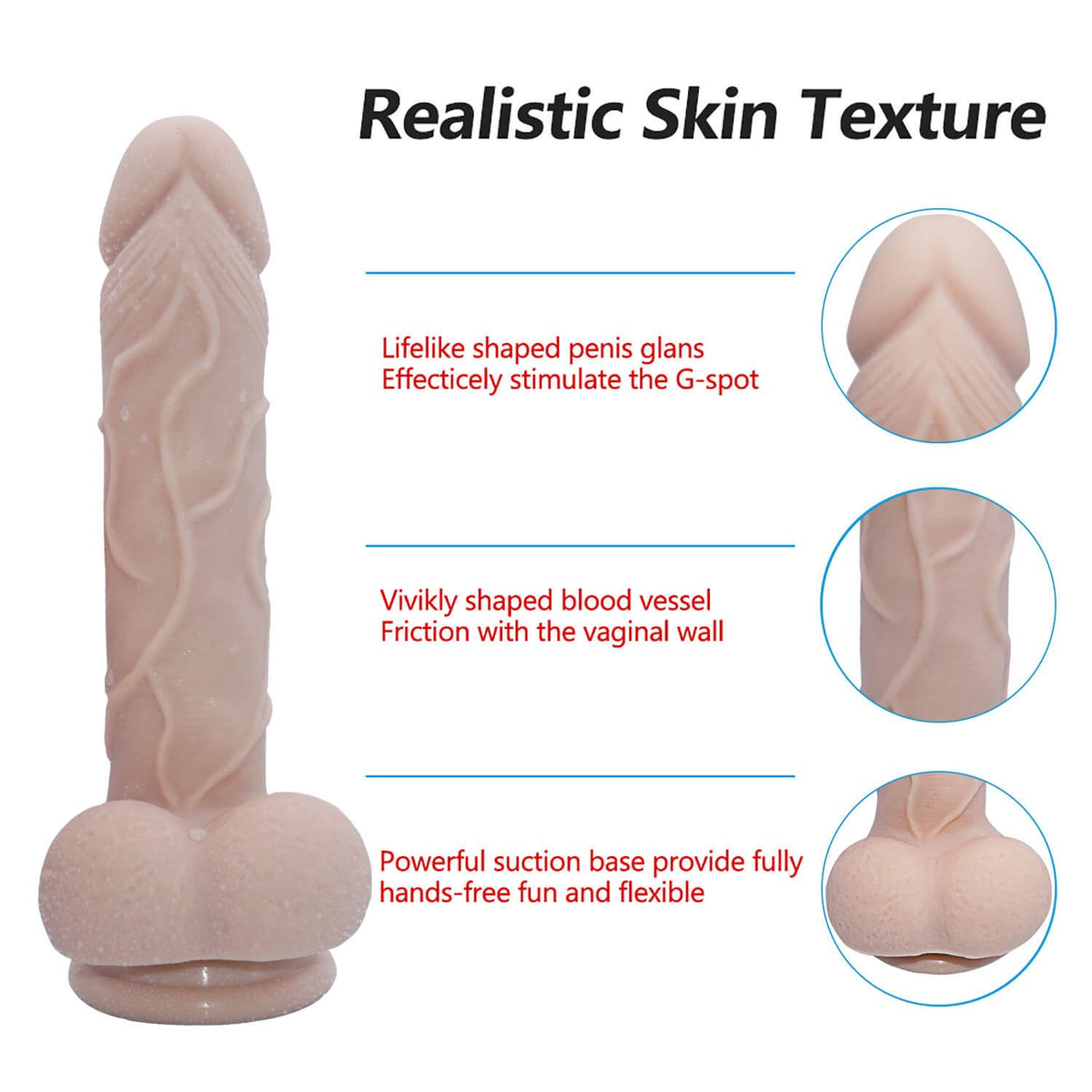 Flesh-tone silicone suction cup dildo, photo 6