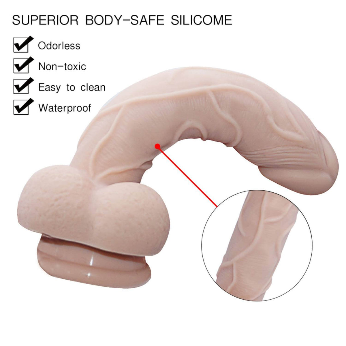 Flesh-tone silicone suction cup dildo, photo 7