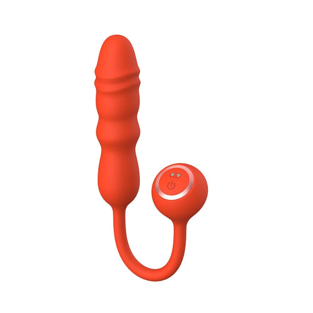 Orange silicone thrusting g-spot vibrator