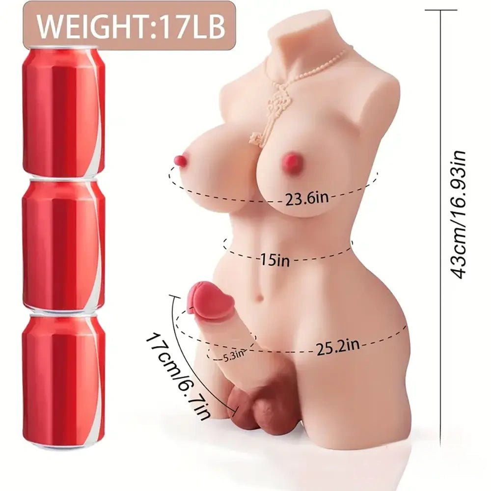 Flesh silicone torso with phallus, photo 7