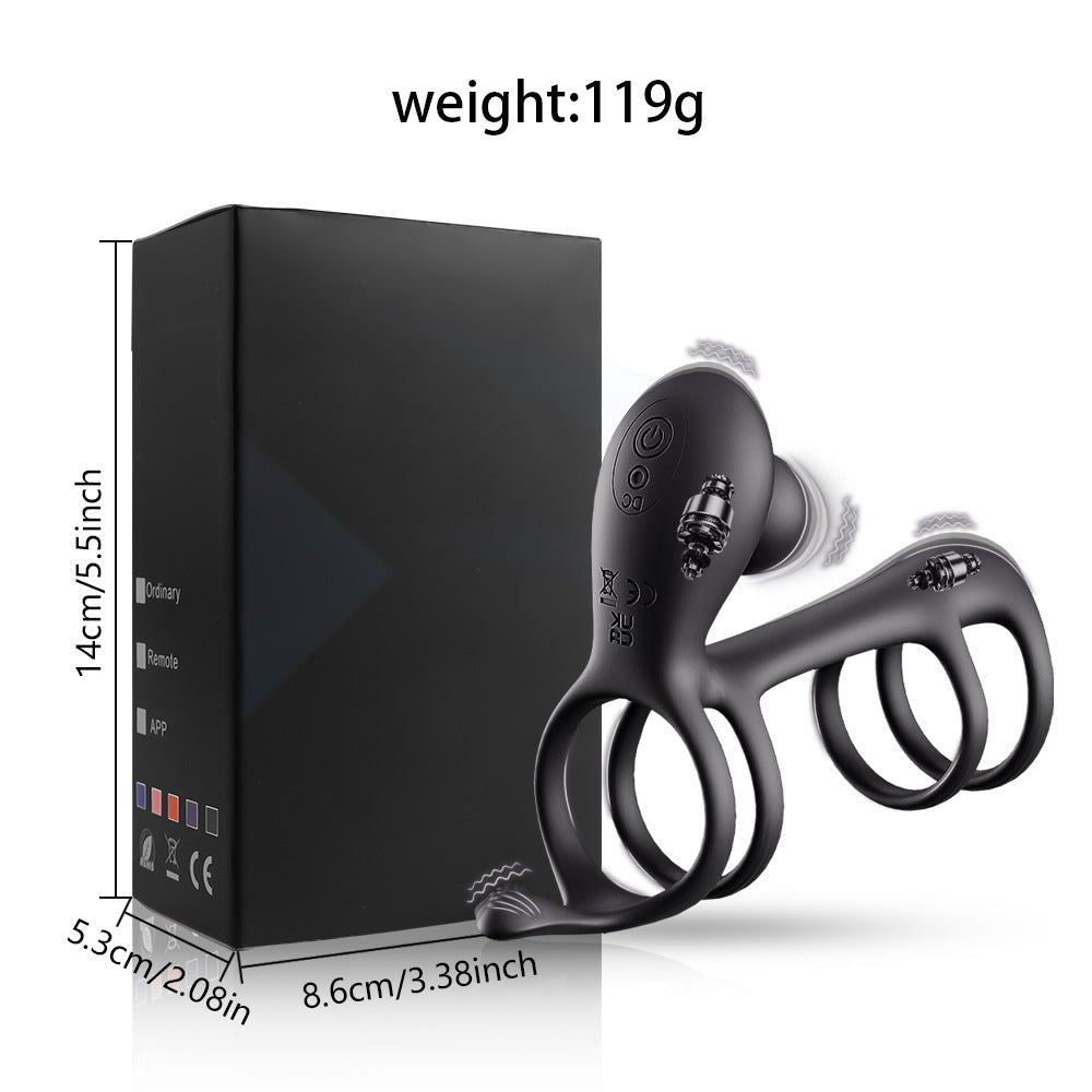 Black silicone vibrating penis ring