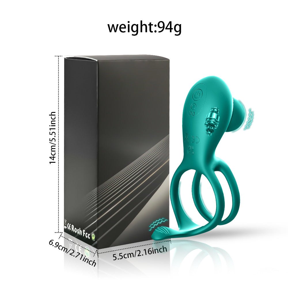 Green silicone vibrating penis ring