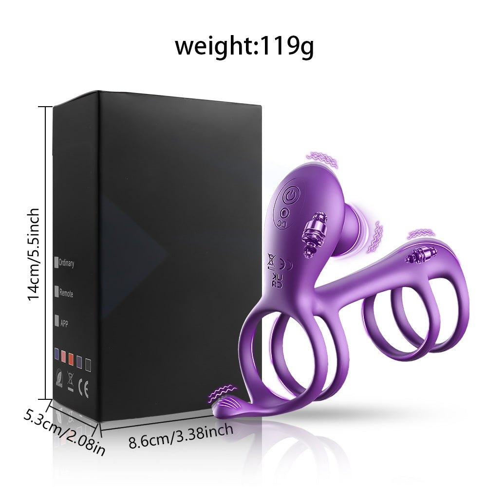 Purple silicone vibrating penis ring