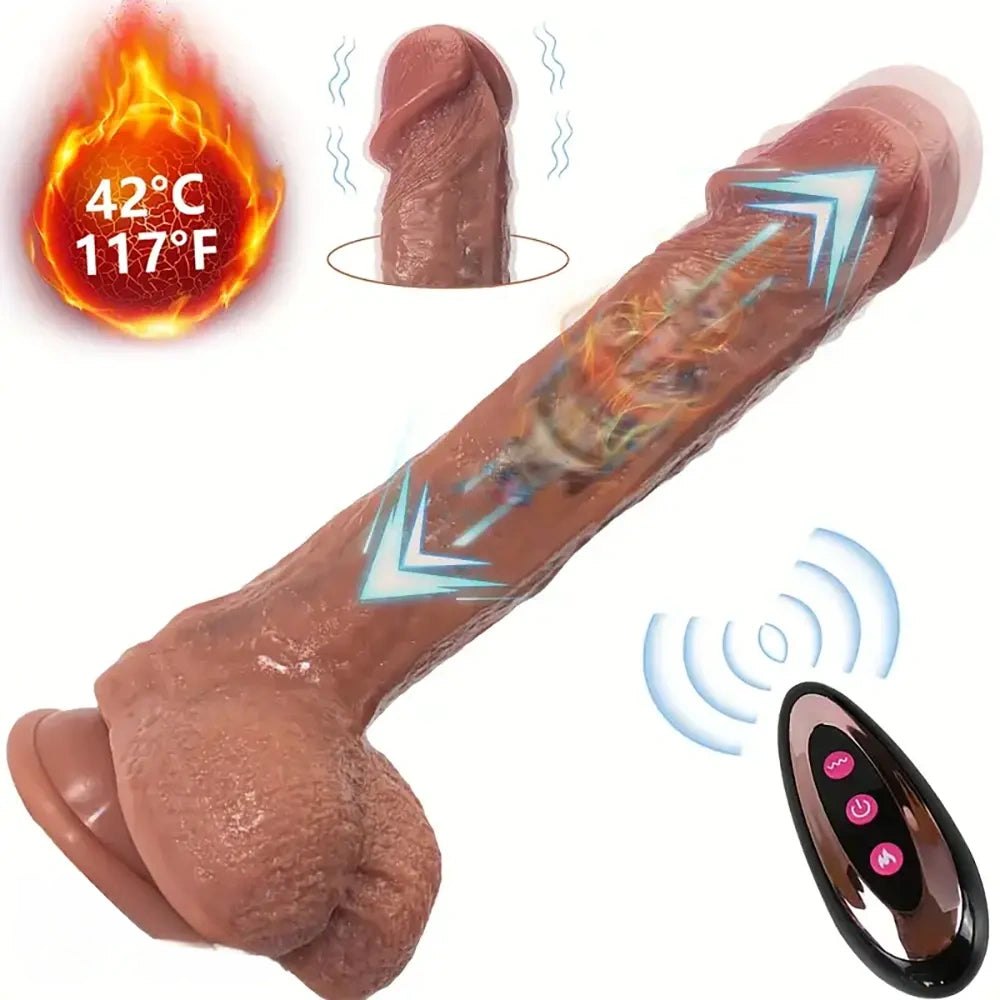 Flesh tone silicone vibrating dildo, photo 1