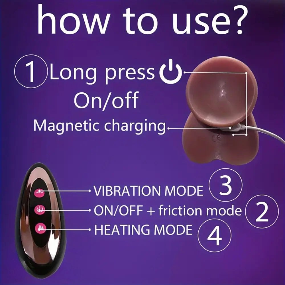 Flesh tone silicone vibrating dildo, photo 5