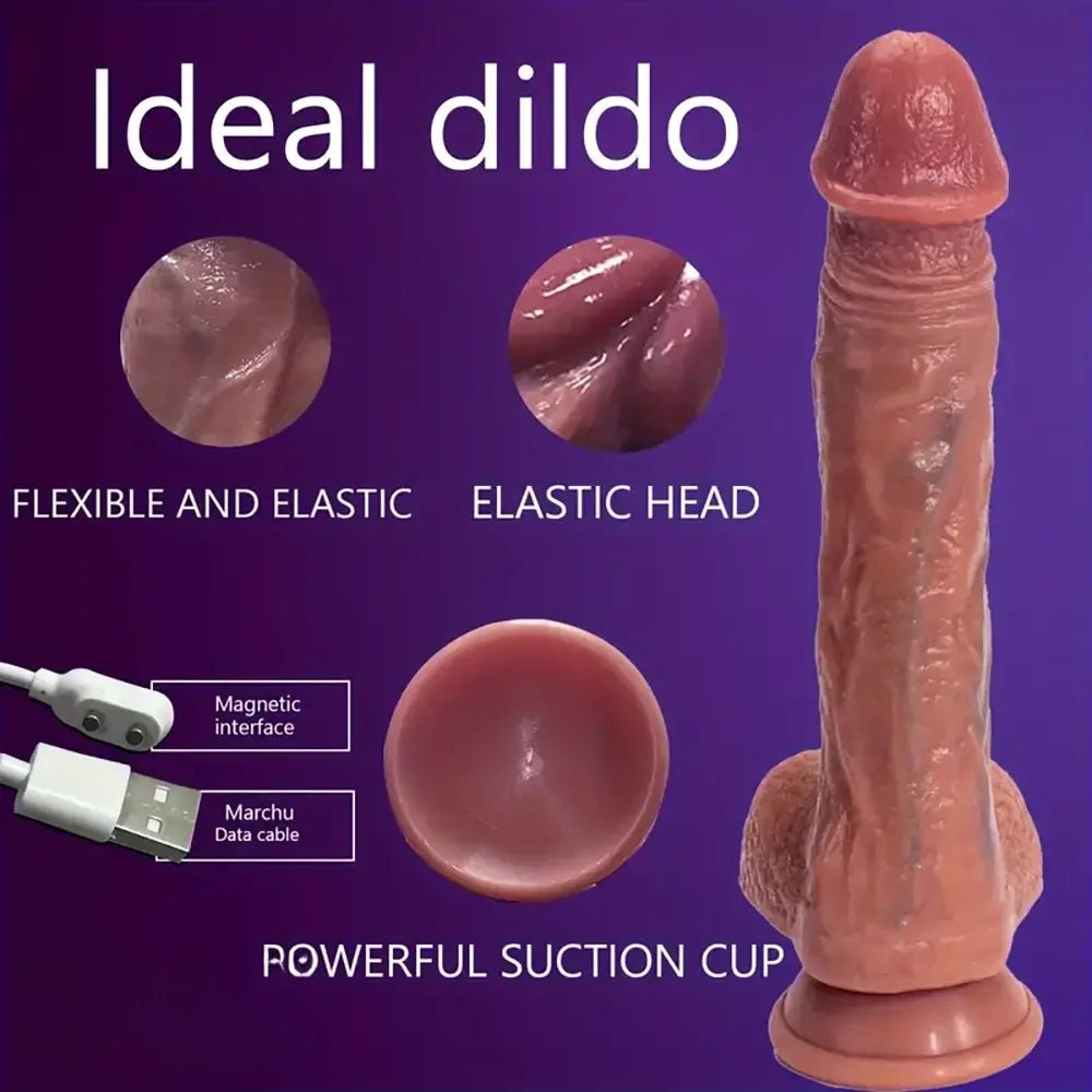 Flesh tone silicone vibrating dildo, photo 9