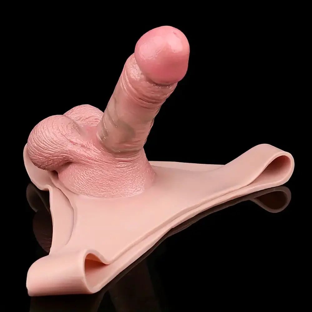 Flesh tone molded silicone strap-on panty dildo, photo 2