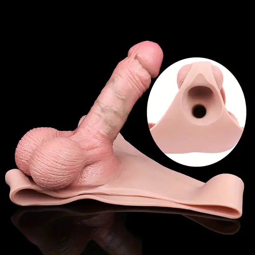 Flesh tone molded silicone strap-on panty dildo, photo 8