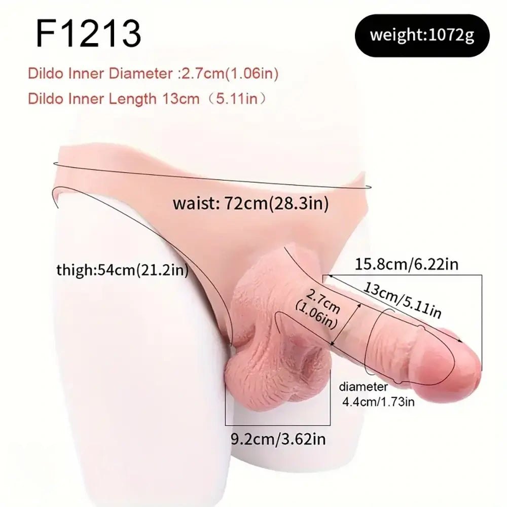 Flesh tone molded silicone strap-on panty dildo, photo 9