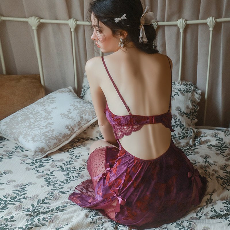 Silk butterfly print nightgown and robe, photo 7