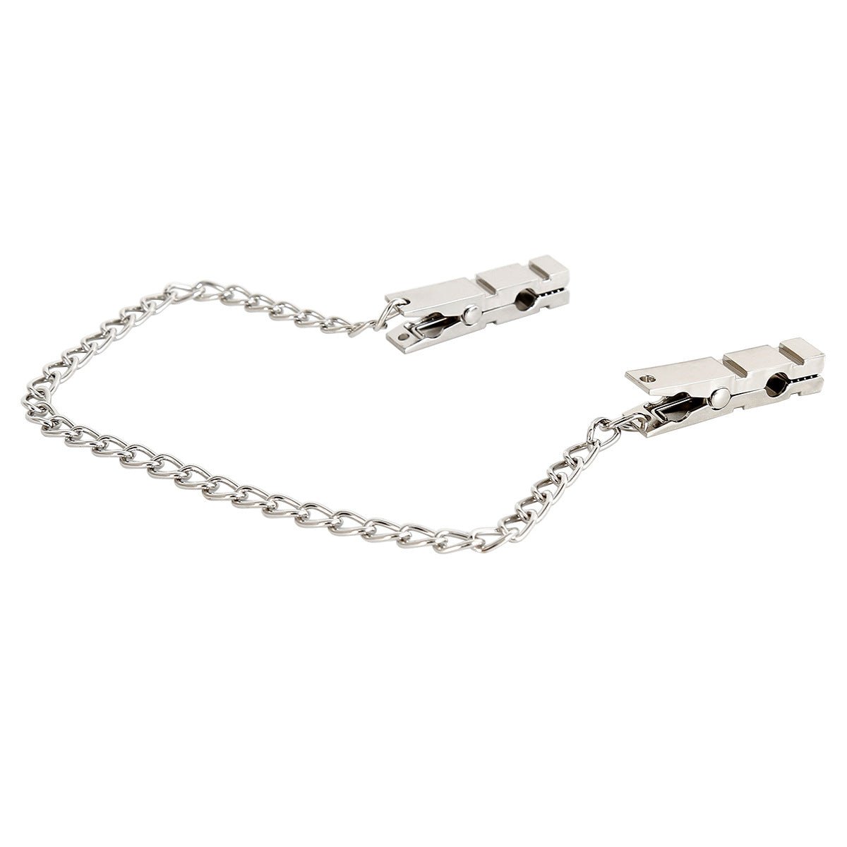 Silver metal nipple clamps with chain, photo 2