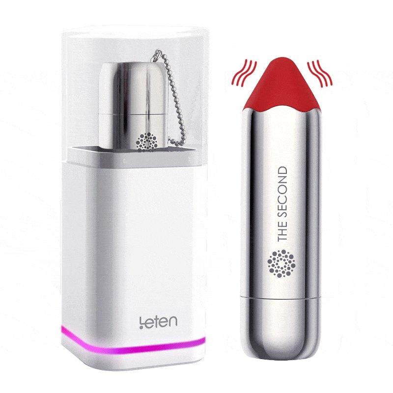 Silver-tone bullet vibrator with charging dock, photo 1