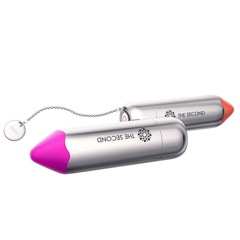 Silver-tone bullet vibrator with charging dock, photo 9