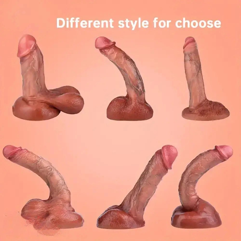 Flesh silicone realistic dildo with suction cup base, photo 1